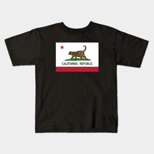 California Republic Cat Kids T-Shirt by UStshirts